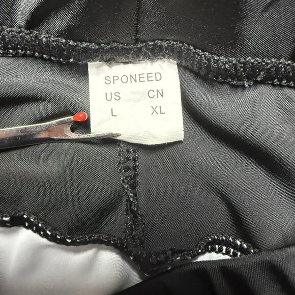 Sponeed Cycling Pants Mens Large Black/Yellow Padded Stretch Waist Compression - Picture 4 of 8